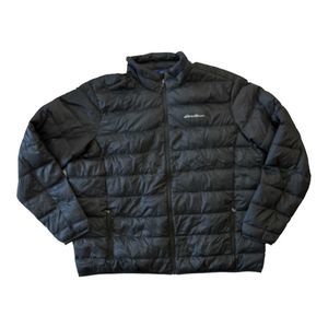 Caviar/Surf The Web - Eddie Bauer Men's Packable Full-Zip Funnel Neck Down Fille
